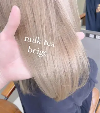 セミロング カラー ブリーチなし透明感カ ラー×韓国ヘア♡ヒデのヘアスタイル