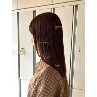 セミロング スパ/暖色カラー /白髪染め/ひな🫧のヘアスタイル