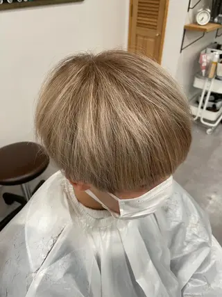 ショート カラー メンズ 毛流れ縮毛矯正✨ メンズ那智優貴のヘアスタイル