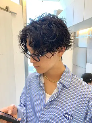 ショート パーマ ヘアアレンジ メンズ SENJYU所属・貴方以上に貴方の髪を 想う🌕野口昴夢のヘアスタイル