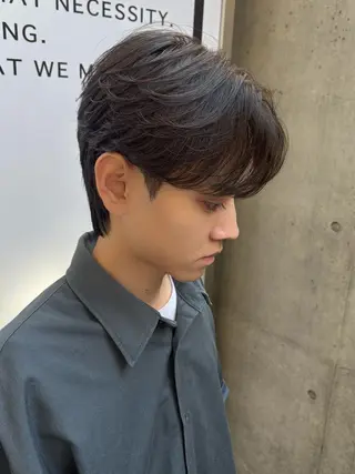 ショート パーマ メンズ カルマパーマ韓国ヘア shiryuのヘアスタイル
