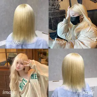 ミディアム カラー 韓国ヘア🇰🇷透明 感カラー/yui💞のヘアスタイル