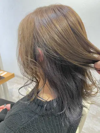 セミロング カラー ヘアアレンジ Design Color🐰アユミのヘアスタイル