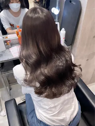 ロング カラー パーマ ヘアアレンジ メンズ キッズ ネイル マツエク・マツパ アイブロウ 🎀韓国スタイル YURINA🎀のヘアスタイル