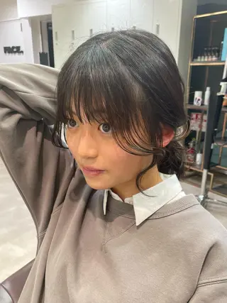 ミディアム ヘアアレンジ 松永 梨央のヘアスタイル