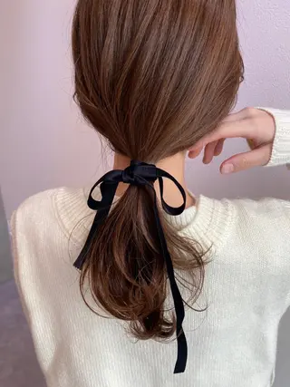 ミディアム 岸本 理希のヘアスタイル