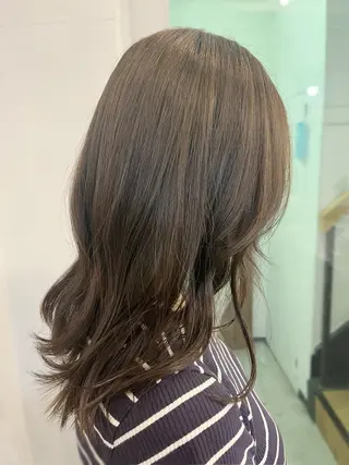 ミディアム カラー hazuki🐈‍⬛ 透明感カラーのヘアスタイル