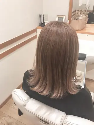 セミロング カラー アザマ　ヤスカツ _rosso 川口のヘアスタイル