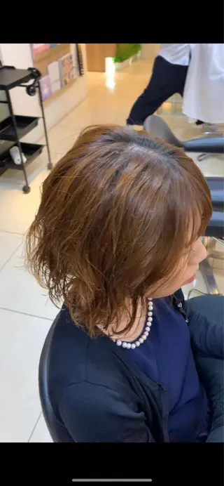 ミディアム カラー パーマ キッズ ネイル マツエク・マツパ 🟤TAP🟤 木曳野　金沢店のヘアスタイル