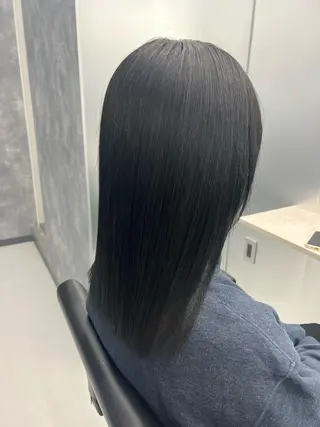 セミロング カラー 👑垢抜け韓国ヘア ハッシュカット唯澄のヘアスタイル