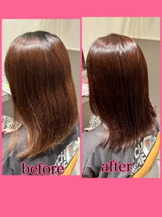 ミディアム カラー 大久保 陽子のヘアスタイル