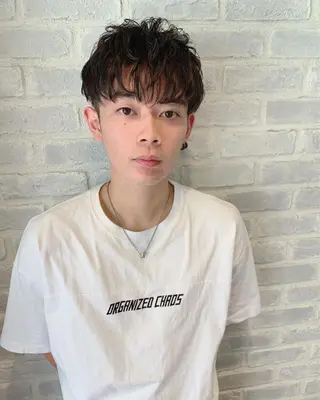 ショート パーマ メンズ la fith所属・rico_by ヘアとアイブロウのヘアスタイル