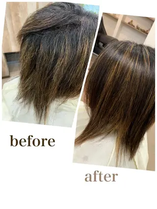 ミディアム パーマ Lona所属・新保 佳世のヘアスタイル