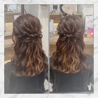 セミロング ヘアアレンジ ヘアセット/着付け 𓇼 松本 夏美𓇼のヘアスタイル