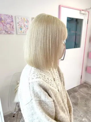 ミディアム ハイトーン♡ブリーチ ♡エクステ♡nanaのヘアスタイル