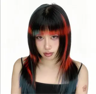 セミロング カラー デザインカラー⭐︎★ 🐆hyoma🐆のヘアスタイル