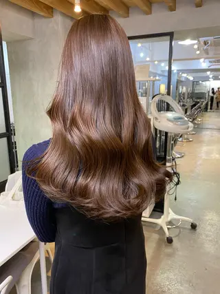 ロング カラー ヘアアレンジ 切りっぱなしボブ/ デザインカラー店長のヘアスタイル