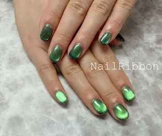 ネイル ネイルリボン 受付スタッフのネイルデザイン