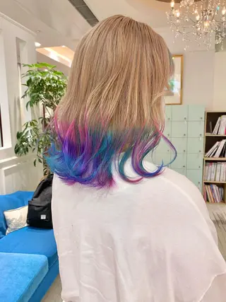 セミロング カラー Re:ta Hair 飯田淳平のヘアスタイル