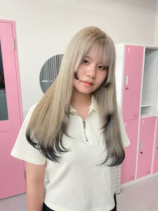 ロング ハイトーン/レイヤー カット/harukaのヘアスタイル