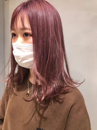 セミロング カラー 圧倒的透明感カラー nana🦕のヘアスタイル