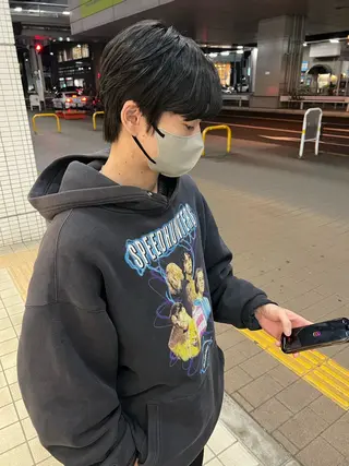 メンズ 韓国ボブ/縮毛矯正 /レイヤーカットのヘアスタイル