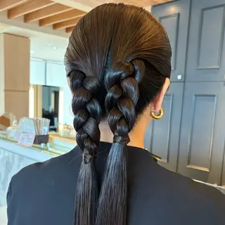 セミロング ヘアアレンジ 無料カットモデル/ セット/COCOKAのヘアスタイル