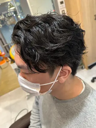 ミディアム パーマ メンズ 💈メンズ特化 美容師サキ💈のヘアスタイル