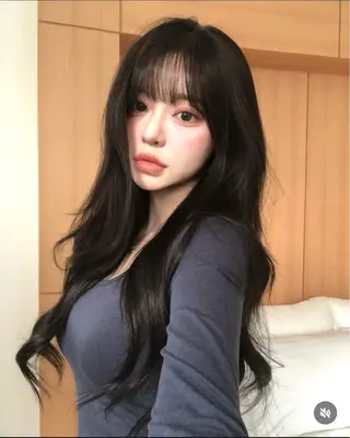 ロング カラー パーマ ヘアアレンジ メンズ キッズ 上品＆韓国風 🥀海心🥀のヘアスタイル