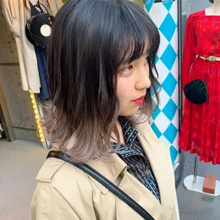 ミディアム カラー ピンクベージュ/新潟 万代/高橋桃葉🍑のヘアスタイル