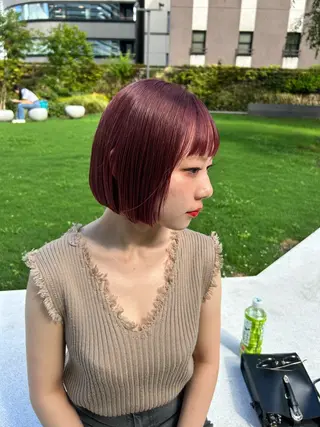 ショート カラー 顔周りレイヤー/ボブ 銀座✨中野まさひろのヘアスタイル