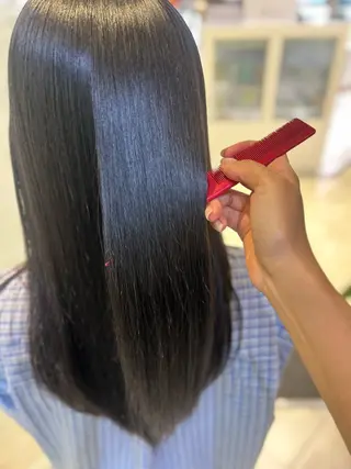 セミロング パーマ 艶質改善/縮毛矯正 ササキナツミのヘアスタイル