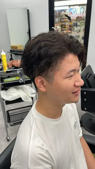 ショート パーマ メンズ men's salon First中崎町店所属・First中崎町 西郡   涼のヘアスタイル