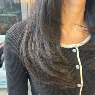 セミロング ラベンダーカラー /巻き/WAKANAのヘアスタイル