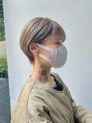 ショート カラー ボブ/縮毛矯正/ レイヤー/塚田のヘアスタイル