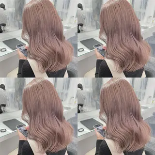 セミロング カラー 💖韓国×王道 ハイトーン💖のヘアスタイル