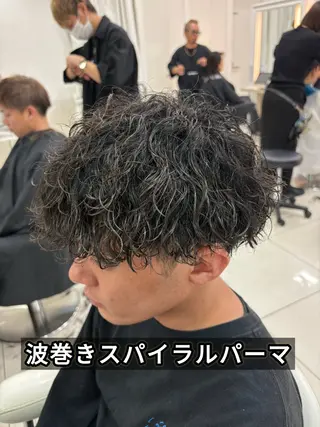 ショート パーマ メンズ 髪質改善/艶カラー/ メンズパーマ/鈴木のヘアスタイル