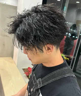 ショート パーマ メンズ メンズカット ボブ/米崎駿也のヘアスタイル