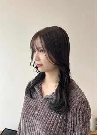 セミロング 荒川泰輝/オリーブ カラー/透明感カラーのヘアスタイル