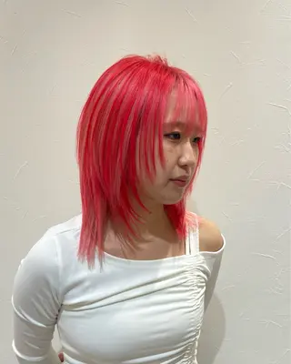 セミロング カラー こだわりハイトーン/ ケアブリーチ/岸のヘアスタイル