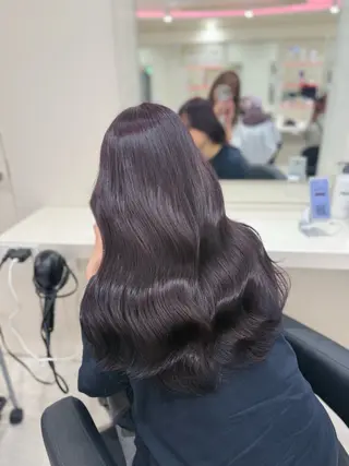 ロング 🤎🎀ブリーチなし ピンクラベンダー🧸のヘアスタイル