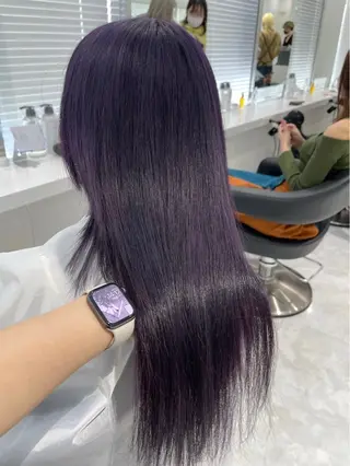 ロング カラー 透けるやわらか艶髪♡ ナチュラルストレートのヘアスタイル