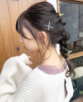 ヘアアレンジ クロスパーマ× 透明感カラー✂︎のヘアスタイル