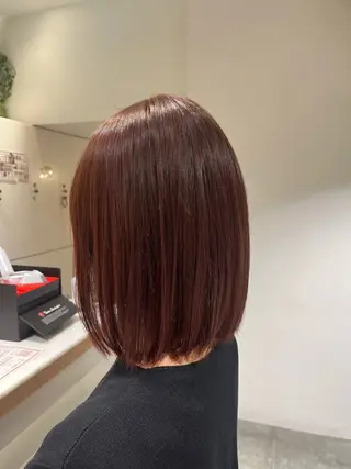 ミディアム カラー ボブ/ハイトーン特化 solua上本町のヘアスタイル