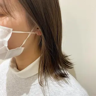 ミディアム カラー 細めハイライト🩶 ボブ/レイヤーカットのヘアスタイル