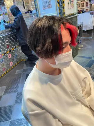 ショート カラー ヘアアレンジ メンズ haco+所属・🌈派手髪エクステ ブレイズ🌈ひろとのヘアスタイル