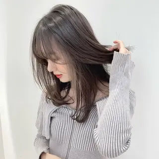 セミロング カラー 透明感カラー 🩰あさのヘアスタイル