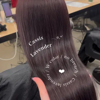 ロング カラー 暗髪🩶ラベンダー/ ブルー/ユウナ🤍のヘアスタイル