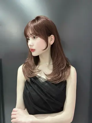 セミロング 韓国/縮毛矯正/ カンタのヘアスタイル