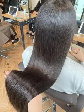 ロング カラー 韓国ヘア顔周りカット 艶髪ベージュtamaのヘアスタイル